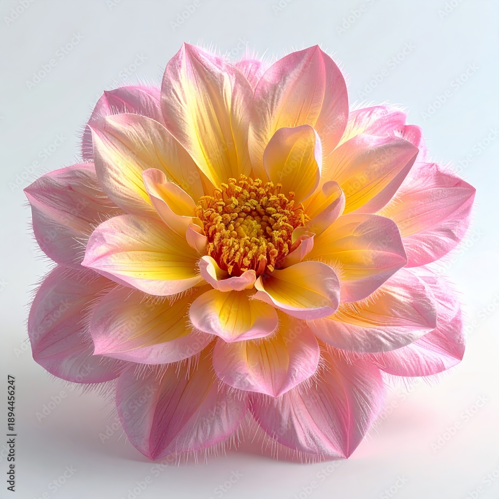 Obraz premium Vibrant Pink and Yellow Dahlia Flower Blossom.