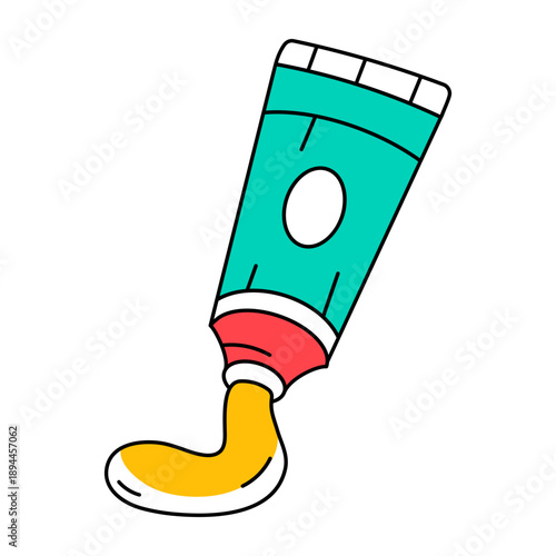 A hand drawn style icon depicting acrylic paint