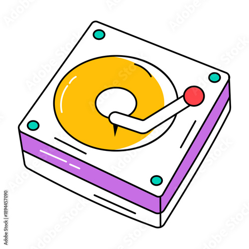 A doodle style icon showing a dj turntable