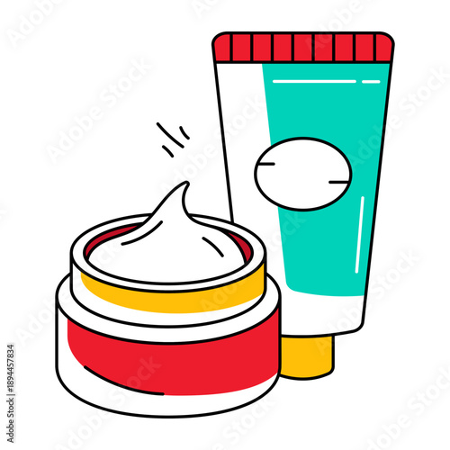 A doodle style icon showing moisturizer
