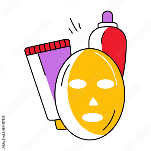 A sketchy style icon depicting a face mask