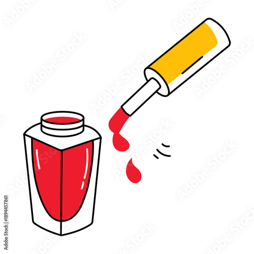 A hand drawn style icon showing nail polish