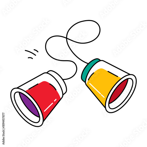 A hand drawn style icon showing string cup