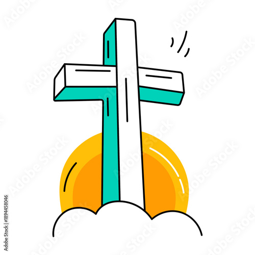 A drawing style icon representing christianity