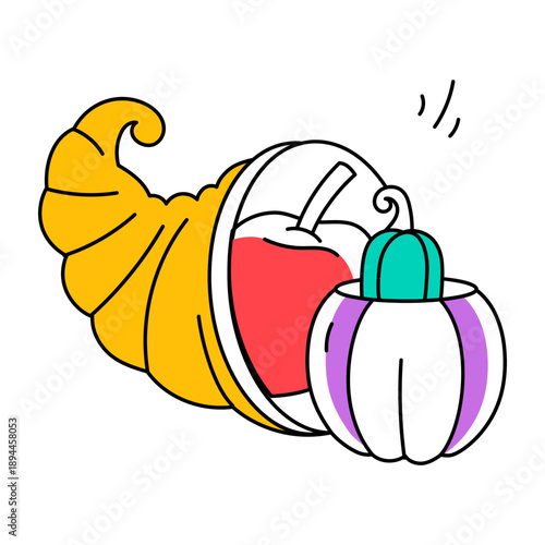 A sketchy style icon depicting cornucopia