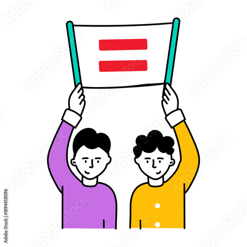 A doodle style icon showing equality