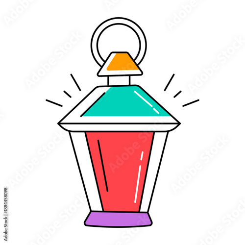 A hand drawn style icon showing japanese lantern