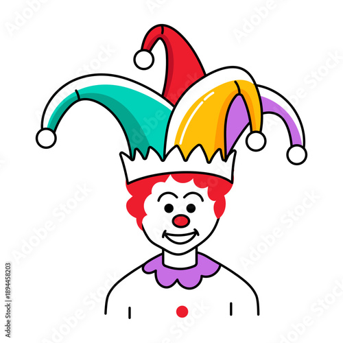 A doodle style icon showing jester