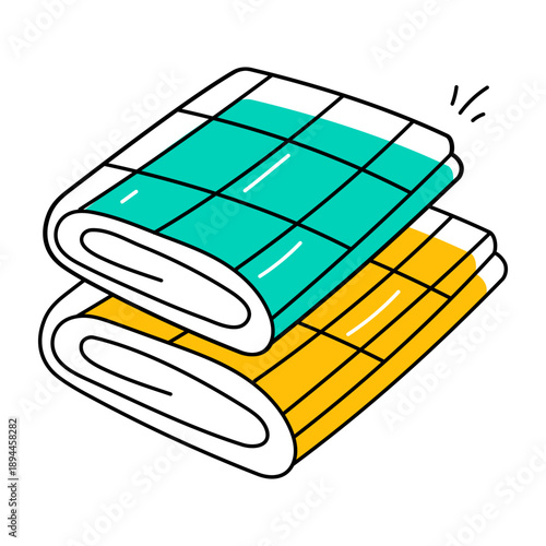 A hand drawn style icon showing knit blanket