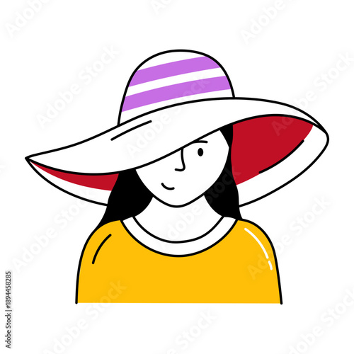 A drawing style icon representing sun hat