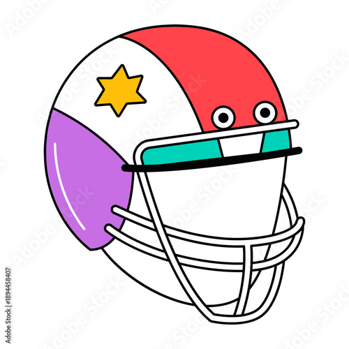 A drawing style icon representing helmet