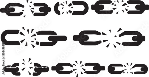 Breaking free chain links with explosive force concept