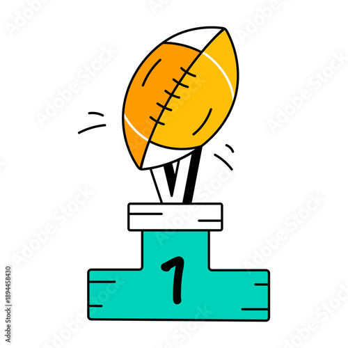 A drawing style icon representing football trophy