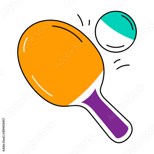 A hand drawn style icon showing table tennis