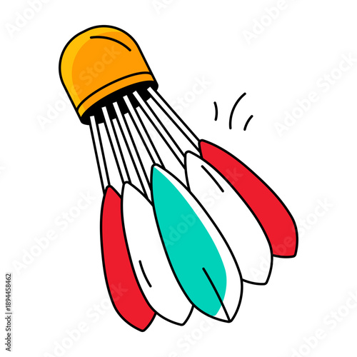 A drawing style icon representing shuttlecock