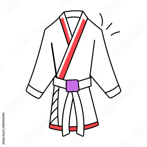 A hand drawn style icon showing judo uniform