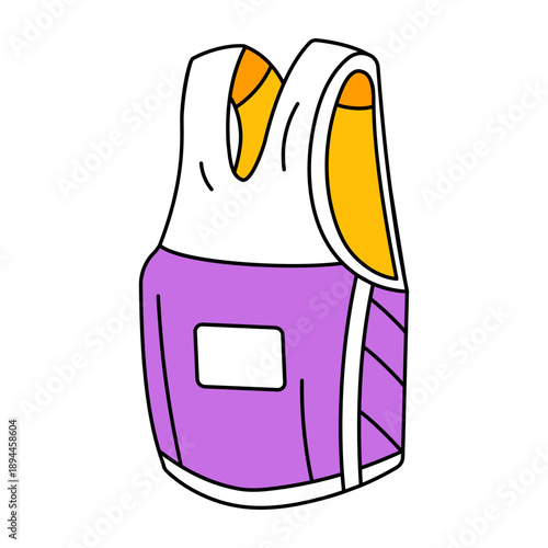 A drawing style icon representing life jacket