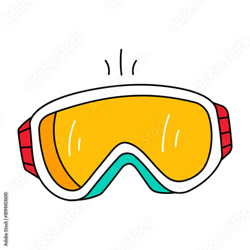 A doodle style icon showing ski goggles