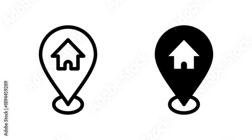 Address icon set vector. home location sign and symbol. pinpoint