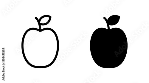 Apple icon set vector. Apple sign and symbols for web design.