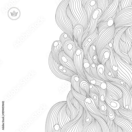 Abstract Flowing Lines and Shapes Pattern in White