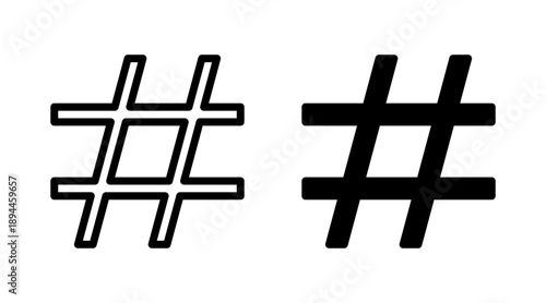 Hashtag icon set vector. hashtag sign and symbol