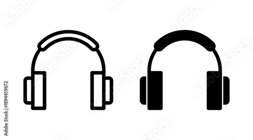 Headphone icon set vector. headphone sign and symbol