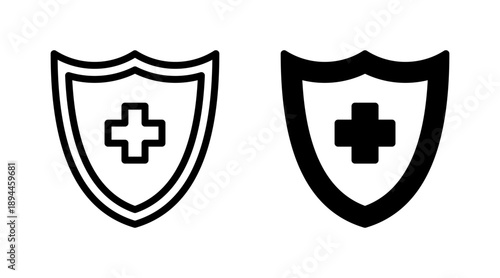 Health insurance icon set vector. Insurance document sign and symbol