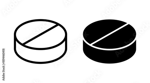 Pills icon set vector. capsule icon. Drug sign and symbol