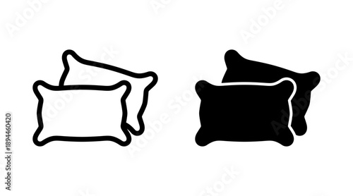 Pillow icon set vector. Pillow sign and symbol. Comfortable fluffy pillow