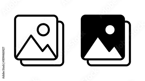 Picture icon set vector. photo gallery sign and symbol. image icon