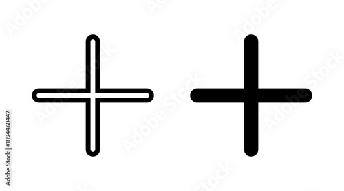 Plus Icon set vector. Add plus sign and symbol