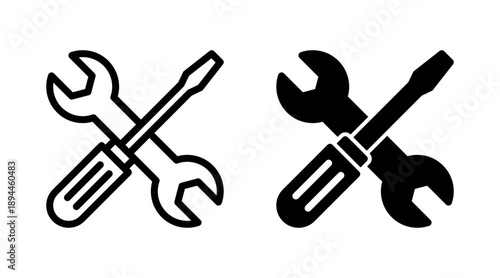Repair tools icon set vector. tool sign and symbol. setting icon. Wrench and screwdriver. Service