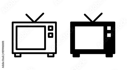 Tv icon set vector. television sign and symbol