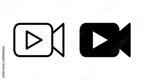 Video icon set vector. video camera sign and symbol. movie sign. cinema