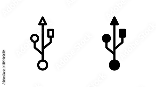 Usb icon set vector. Flash disk sign and symbol. flash drive sign.