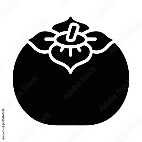 persimmon fruit glyph icon