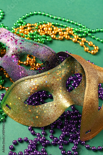 Shiny carnival masks with b...