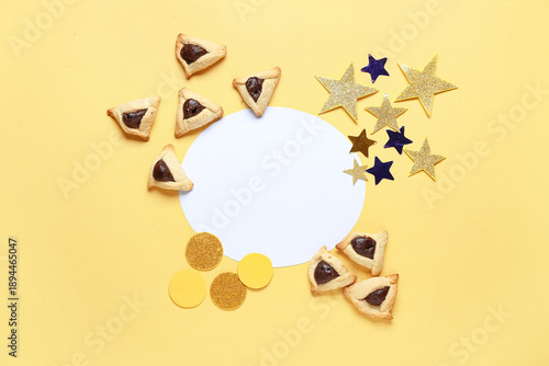 Blank card with Hamantasche...