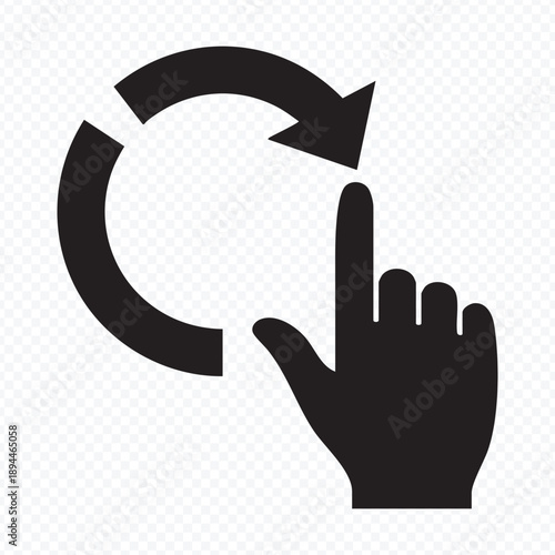 Refresh Reload Icon with Hand Cursor for User Interface and Web Navigation Functionality