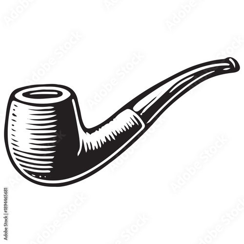 Vintage Tobacco Pipe Illustration – Classic Smoking Pipe Engraving