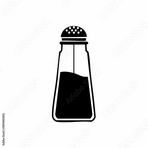 Minimalist salt shaker illustration depicting a kitchen condiment in a simple style