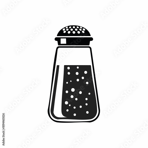 Minimalist salt shaker illustration conveying culinary seasoning and flavor enhancement