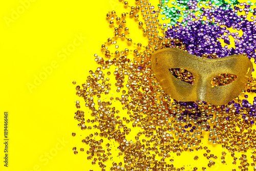 Shiny carnival mask with de...