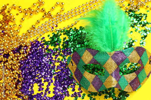 Shiny carnival mask with de...
