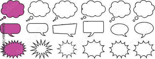 bubble speech and thought vector set for comic design templates