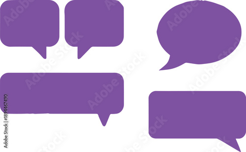 chat set six vector speech bubbles for messaging app and web ui