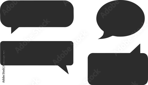 chat bubble collection six minimal message icons for ui design