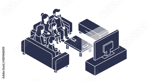Group of People Watching Television Together.