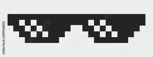 sunglasses pixelated icon meme overlay for social media design